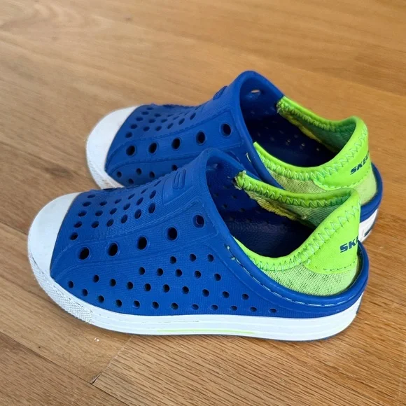 Toddler Skechers Kids Blue and Green Water Shoes, size 8 - Picture 2 of 9